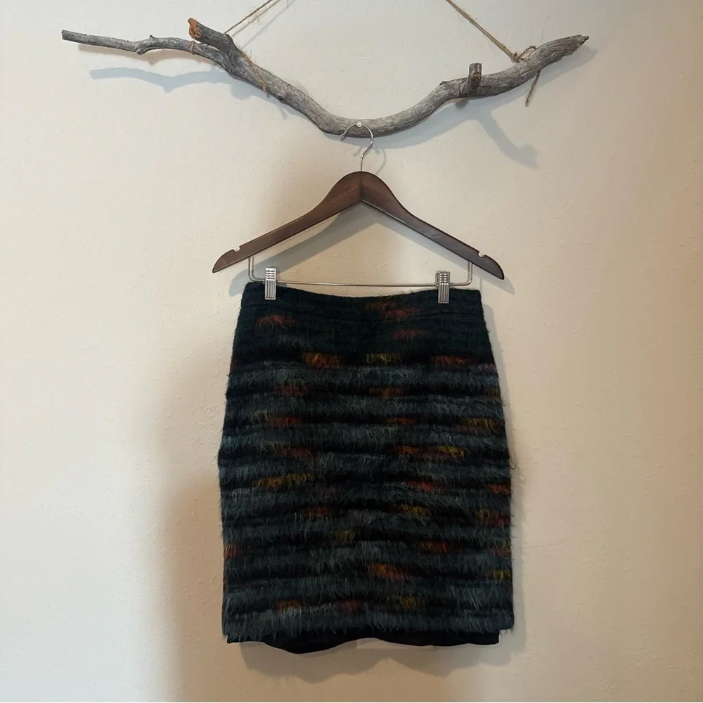 Anthropologie Maeve Feathered Wool Pencil Skirt